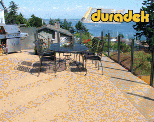 A deck protected with Duradek Ultra Cork Natural membrane