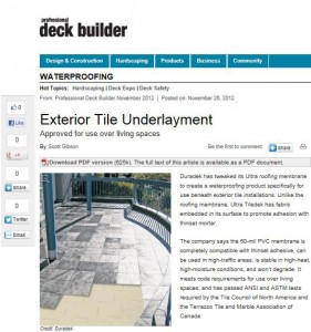 Snapshot of Tildedek Mention in Professional Deck Builders Magazine Online