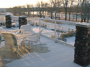 A Duradek deck in the winter.
