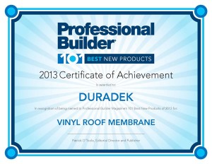 2013 Certificate of Achievement - Duradek - 101 Best New Products