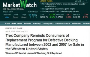 Screen Shot of the Wall Street Journal's Marketwatch.com 