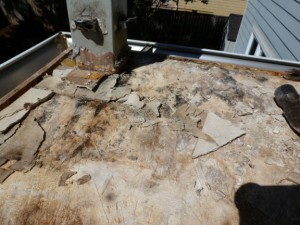 water damaged rotted deck