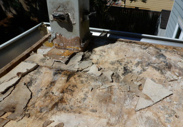 deck substrate with water damage