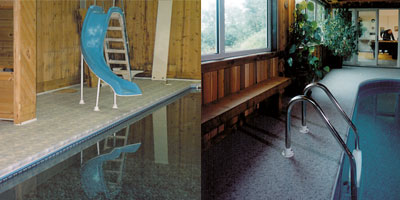 Indoor pool areas may require the added benefit of  Duradek's waterproofing performance.