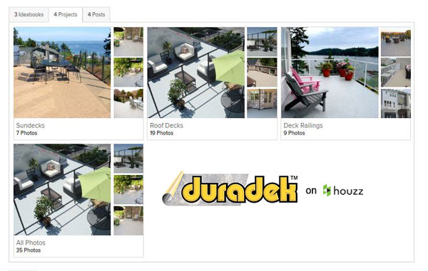 screen shot of Duradek Houzz profile