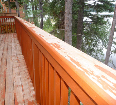 wood railing in need of maintenance
