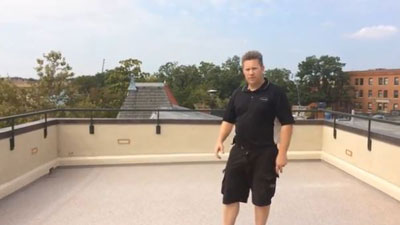 Mike from PG Builders on the finished retro-fit roof deck.