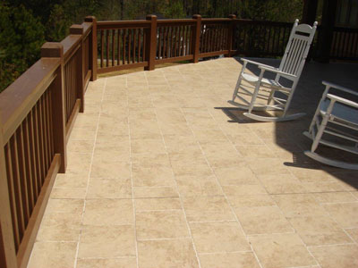 Elevated tile deck waterproofed with Duradek Ultra Tiledek