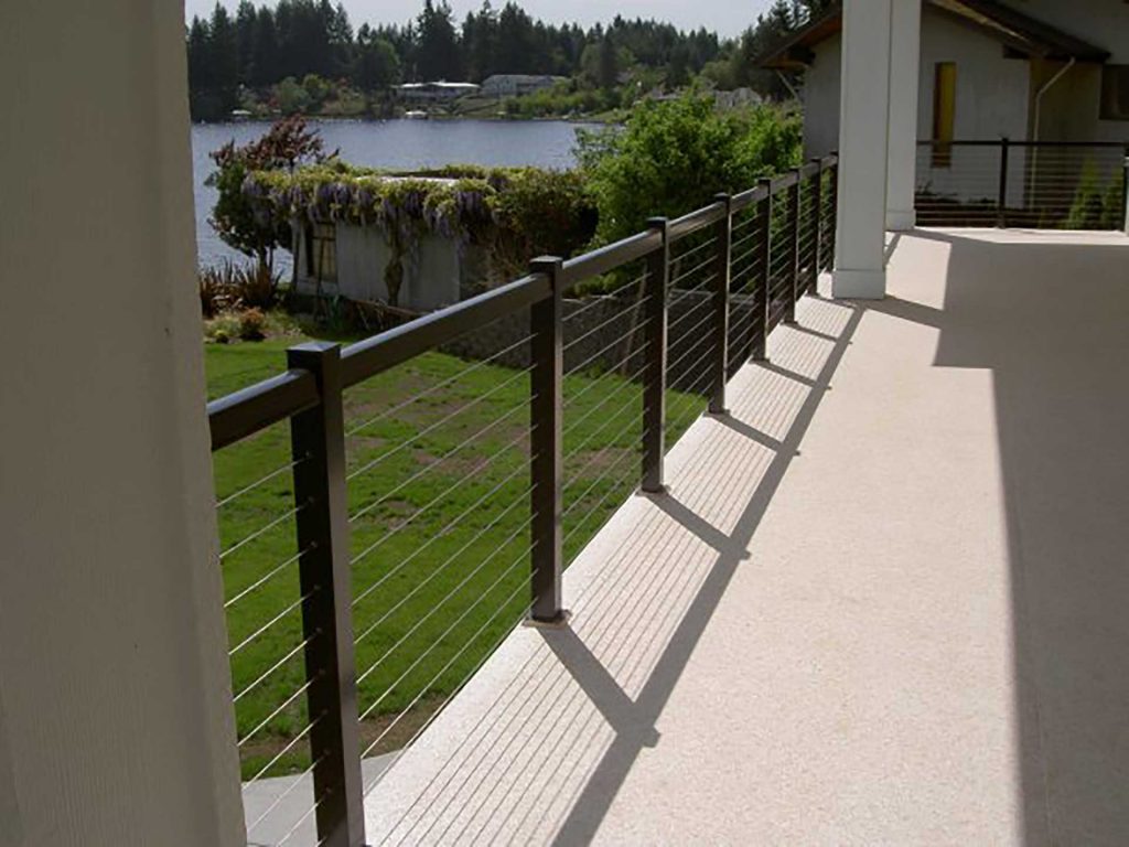 Cable Railing System with Black Aluminum Square Top Rail