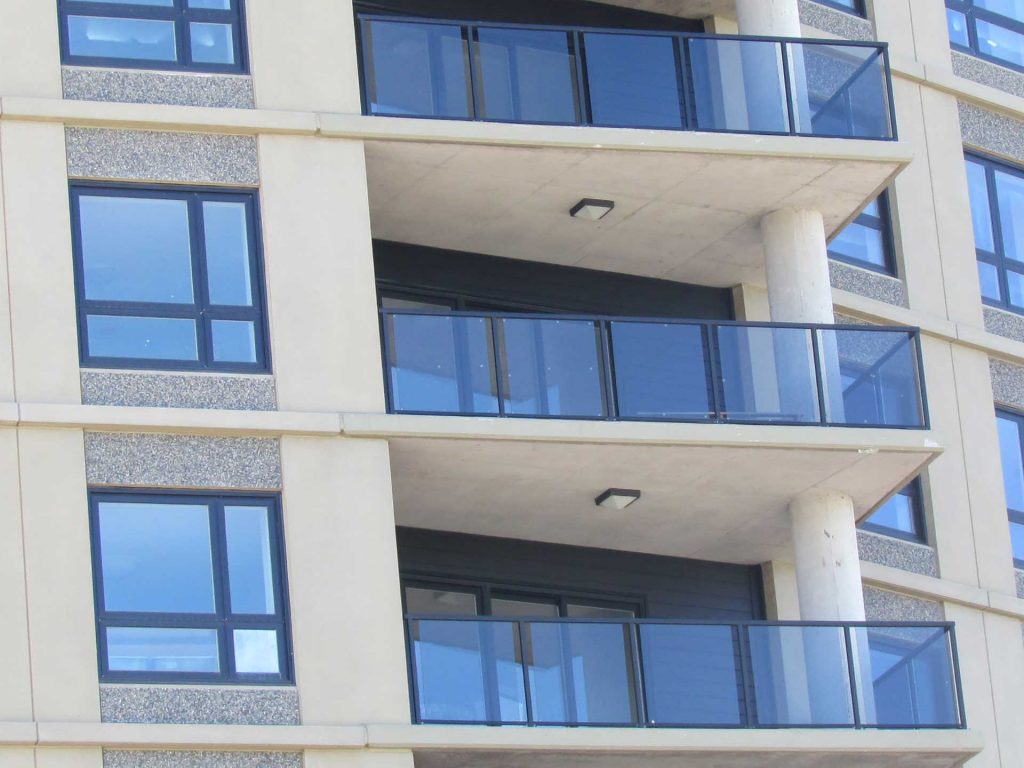 Standard Glass Railing on Condominium Balconies