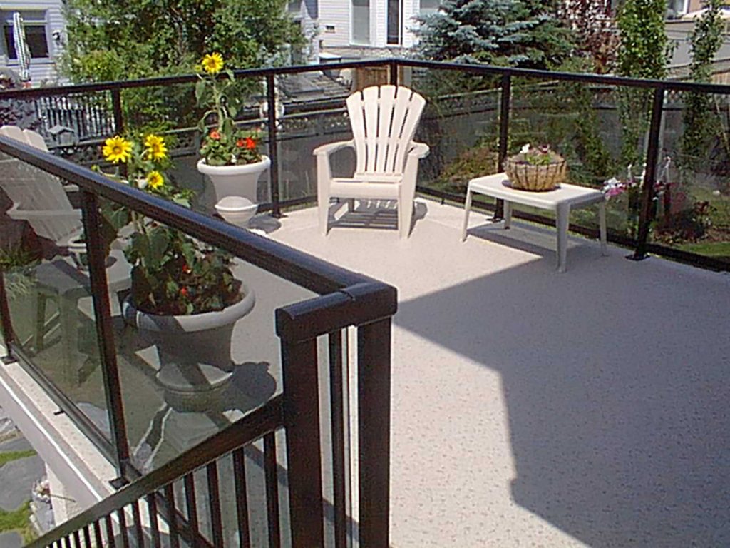 Standard Glass Railing with Black Square Top Rail and Posts