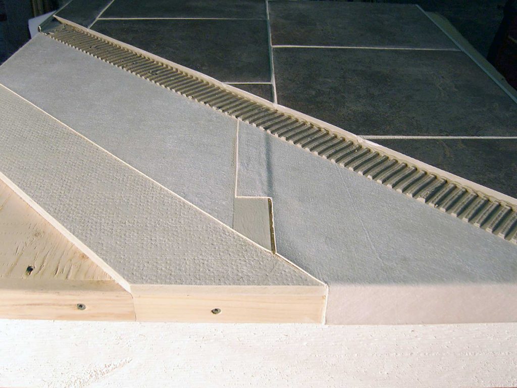 Exterior Tile Assembly Details including Tiledek Waterproof Membrane