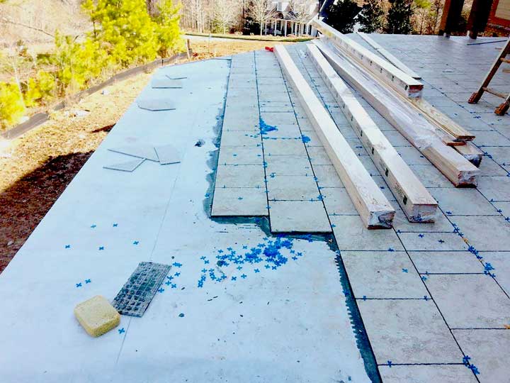 Installing Tile on Deck over Tiledek waterproof membrane