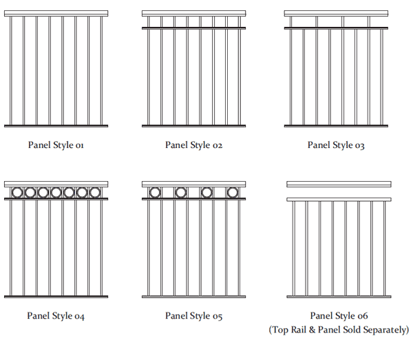 Durarail Picket Railing Panel Styles