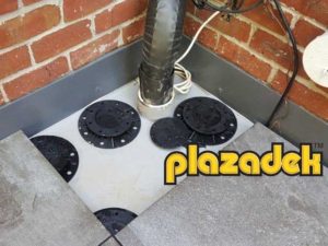 Plazadek membrane under concrete pavers