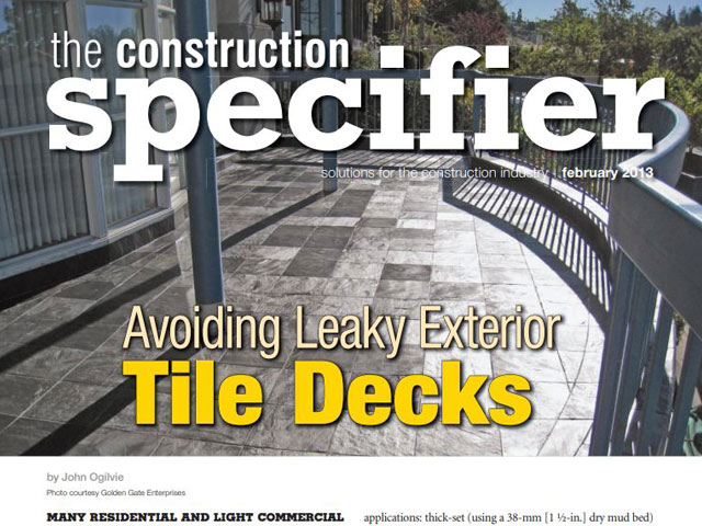 Construction Specifier - Avoiding Leaky Exterior Tile Decks - Feb 2013