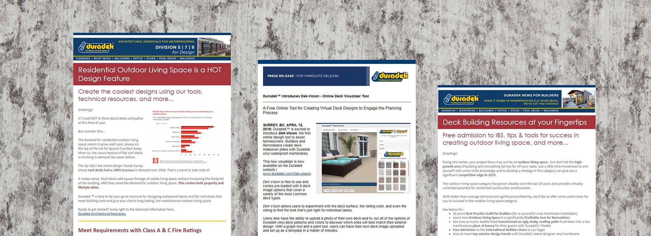 Duradek Newsletters - Sign up for Decking and Flat Roof Deck Related News