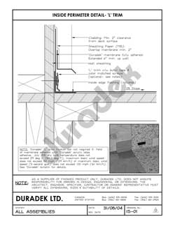 Duradek Detail Drawing IS-01 for Inside Perimeter on Vinyl Decks