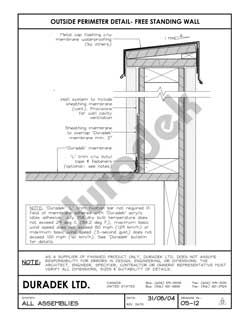 Duradek Detail Drawing OS-12 for Outside Perimeter on Vinyl Decks