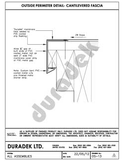 Duradek Detail Drawing OS-13 for Outside Perimeter on Vinyl Decks