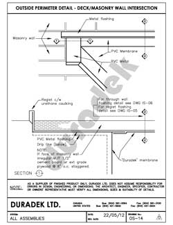 Duradek Detail Drawing OS-14 for Outside Perimeter on Vinyl Decks