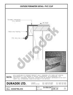 Duradek Detail Drawing OS-01 for Outside Perimeter on Vinyl Decks