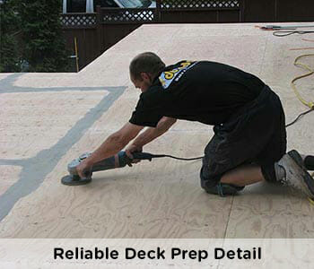 Professional substrate preparation for a vinyl decking installation